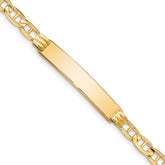 14k Polished Solid Chain/Solid Plate Anchor Link 34x7mm Plate 8 inch ID Bracelet